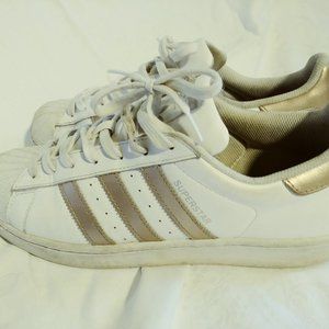 Adidas Superstar gold on white